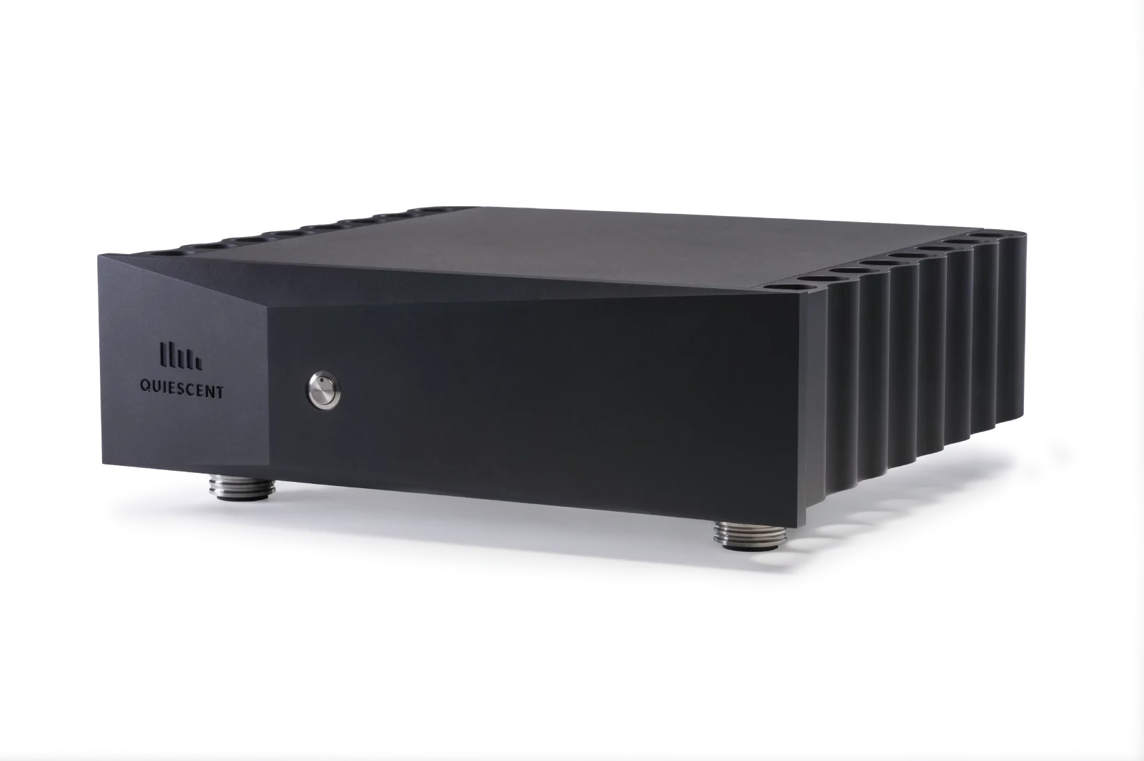 T100SPA stereo power amplifier Quiescent T100SPA stereo power amplifier in black anodised finish