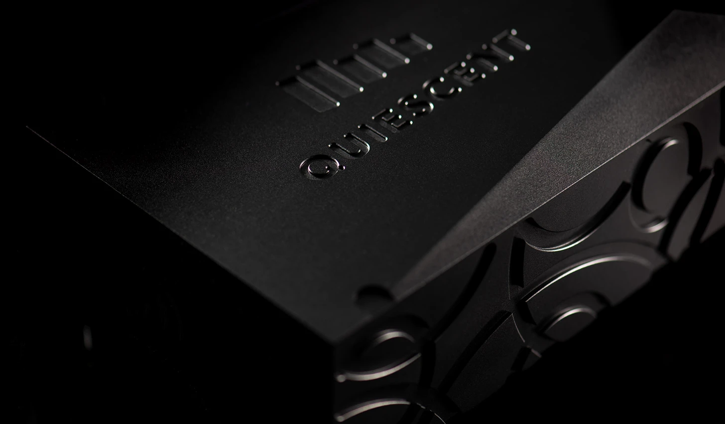 Audio Mains Control: Peak Shunt Modules close-up revealing machined pattern